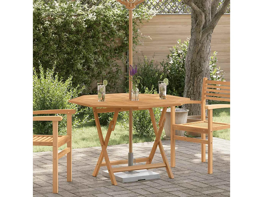 Table pliable de jardin 110x110x75 cm bois massif de teck