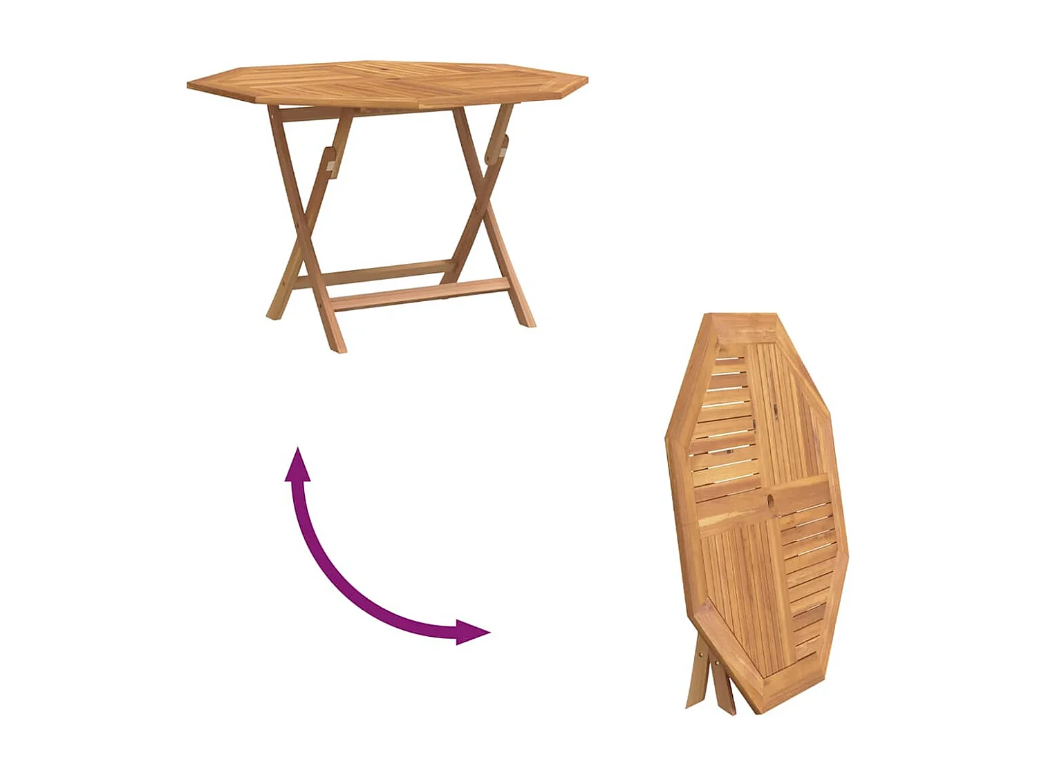 Table pliable de jardin 110x110x75 cm bois massif de teck