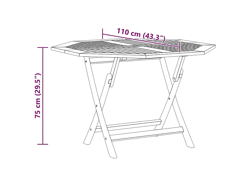 Gartentisch Klappbar 110x110x75 cm Massivholz Teak
