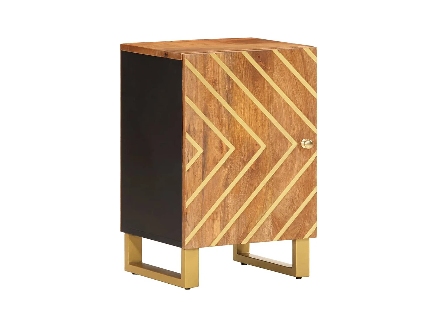 Armoire bain marron et noir 38x33,5x58 cm bois massif manguier