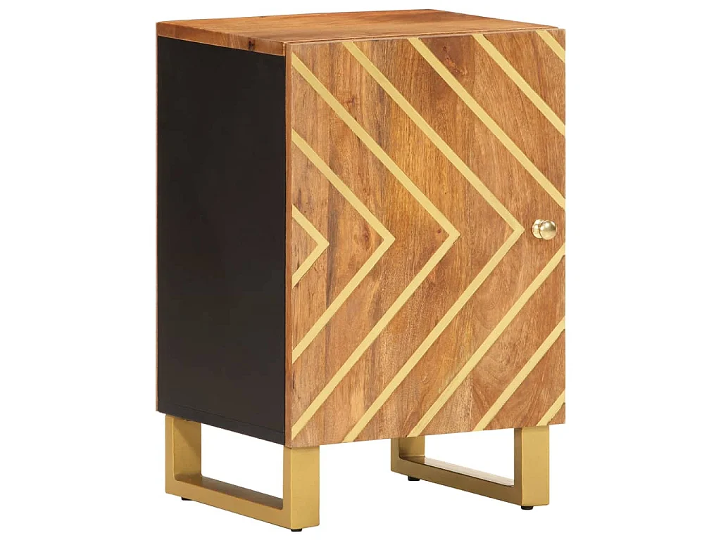 Mobiletto da Bagno Marrone e Nero 38x33,5x58 cm Legno di Mango