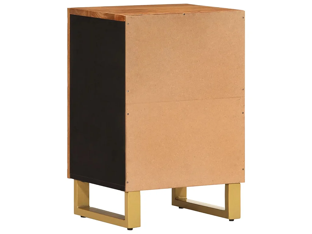 Mobiletto da Bagno Marrone e Nero 38x33,5x58 cm Legno di Mango