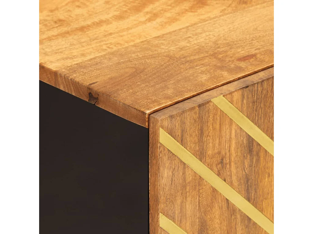 Mobiletto da Bagno Marrone e Nero 38x33,5x58 cm Legno di Mango
