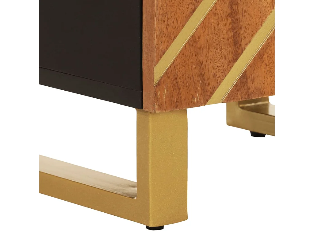 Armoire bain marron et noir 38x33,5x160 cm bois massif manguier