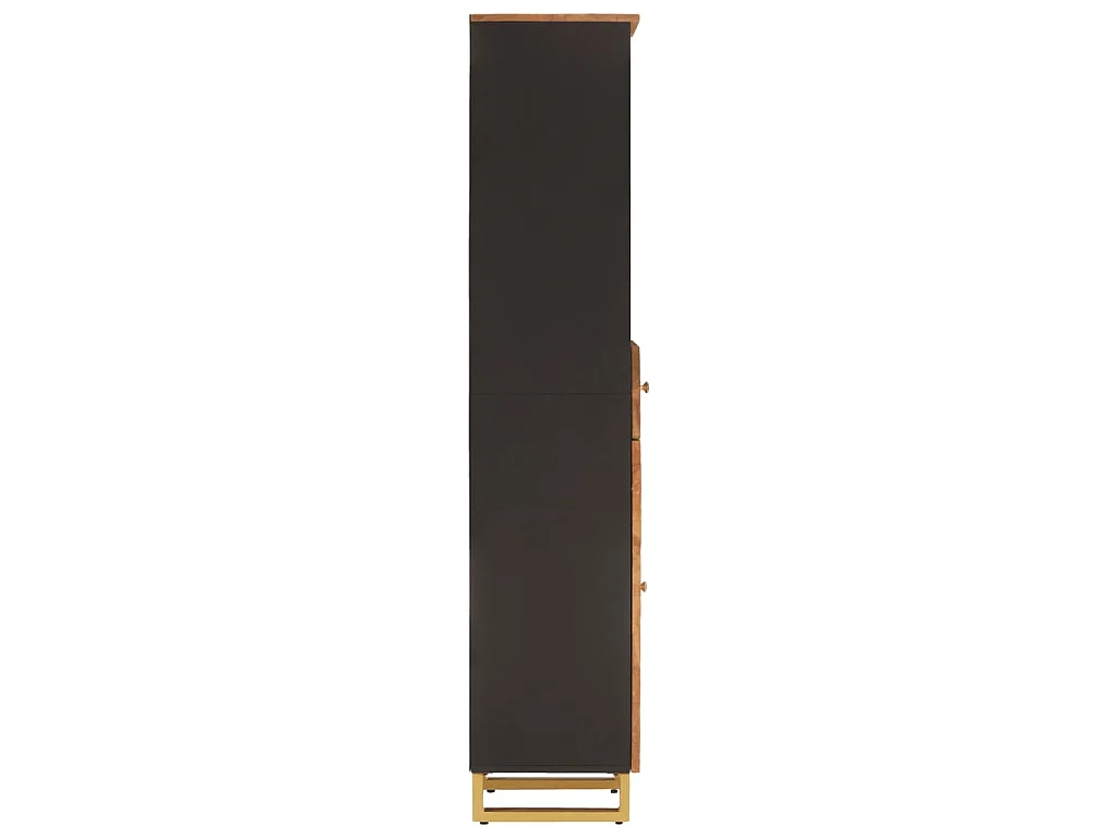 Mobile da Bagno Marrone e Nero 38x33,5x160 cm in Legno di Mango