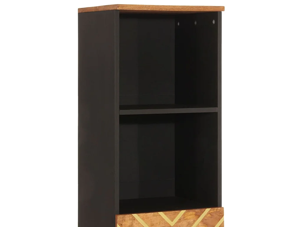 Mobile da Bagno Marrone e Nero 38x33,5x160 cm in Legno di Mango