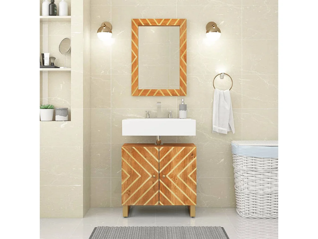 Armário lavatório p/ casa banho mangueira maciça castanho/preto