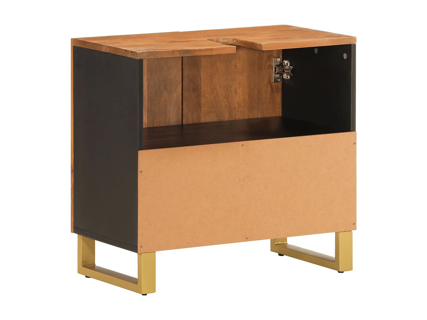 Armário lavatório p/ casa banho mangueira maciça castanho/preto