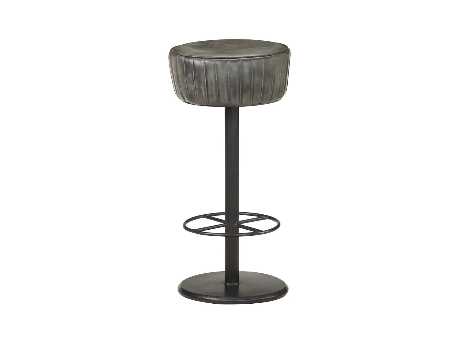 Tabouret de bar Gris Cuir véritable