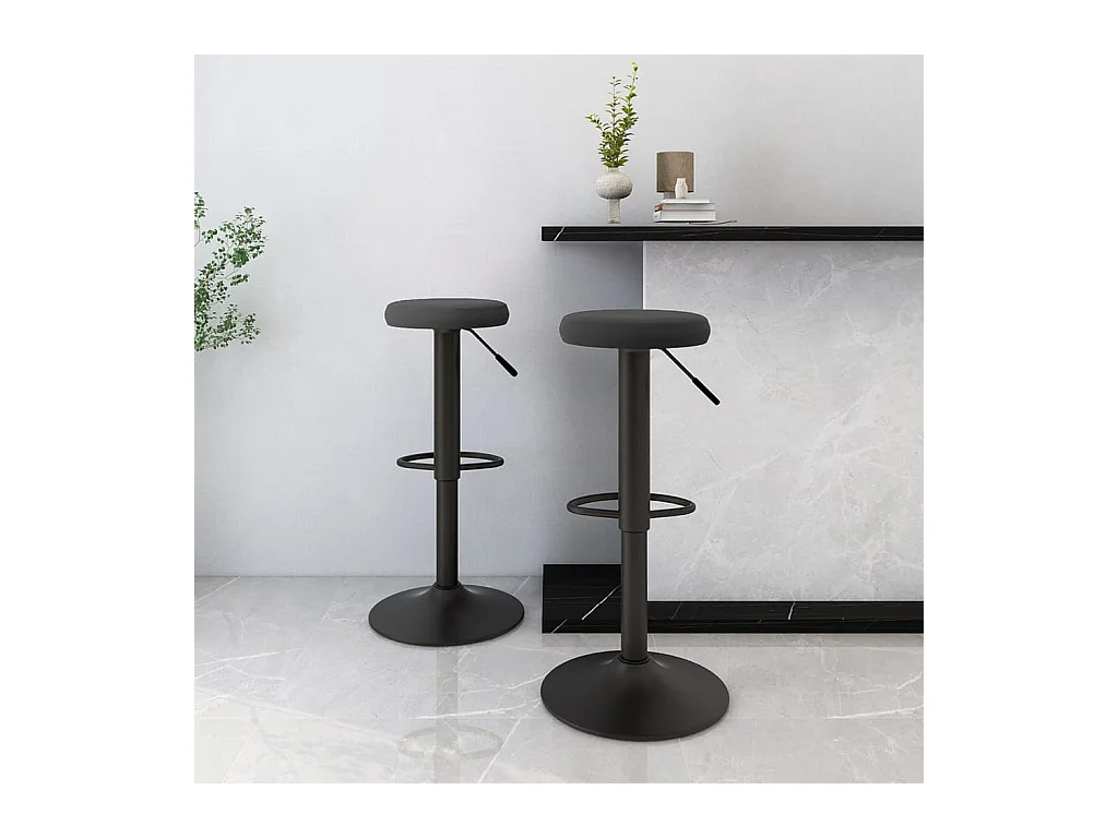 Tabourets de bar lot de 2 Noir Velours