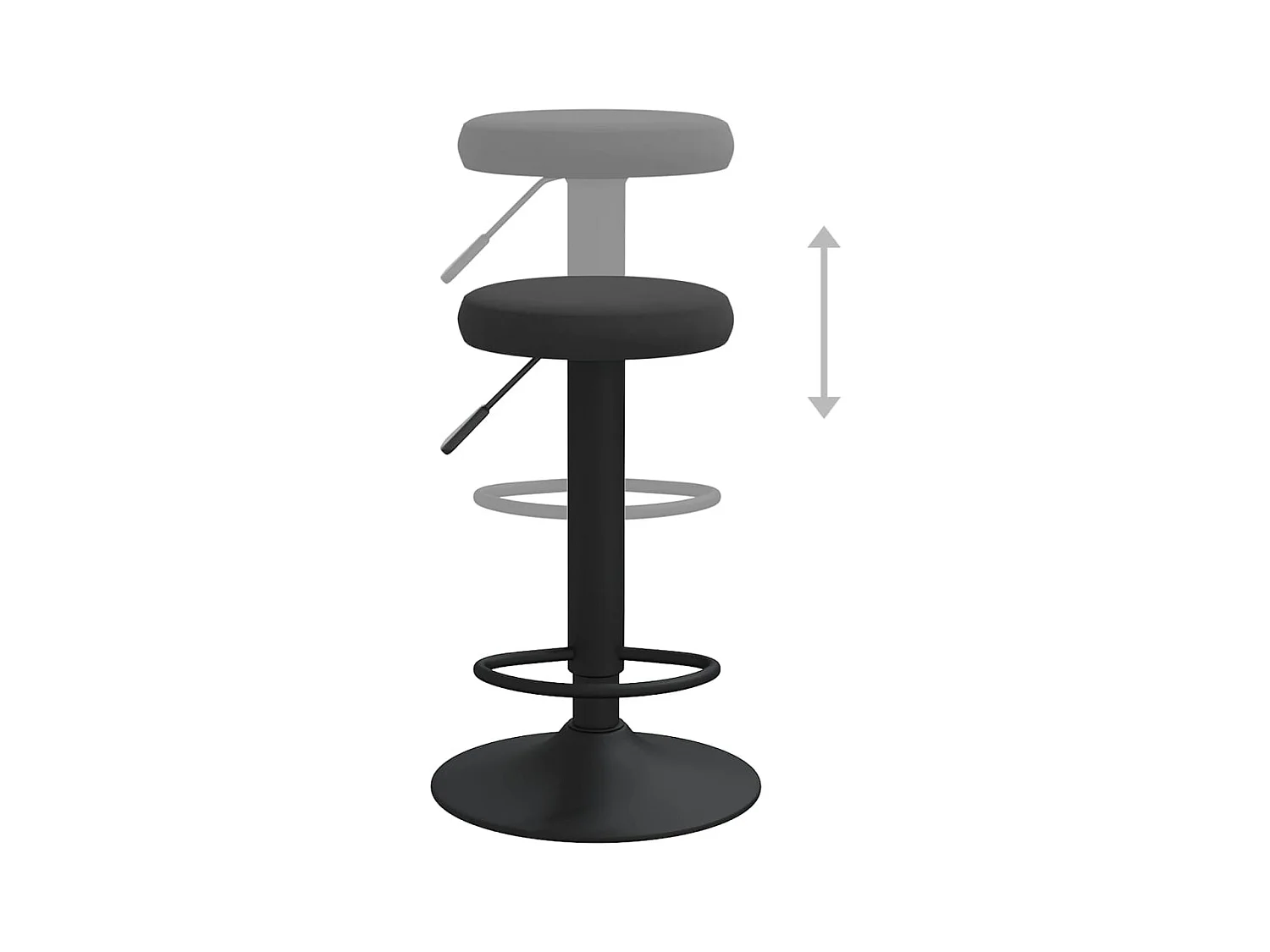Tabourets de bar lot de 2 Noir Velours