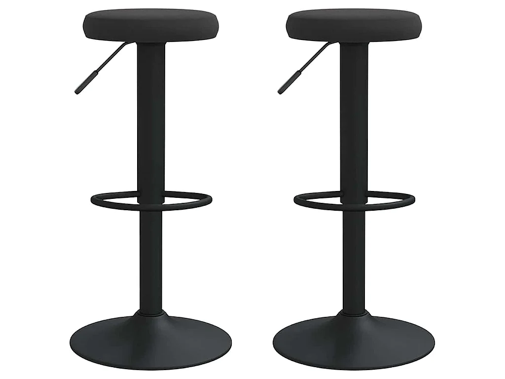 Taburetes de cocina 2 unidades terciopelo negro