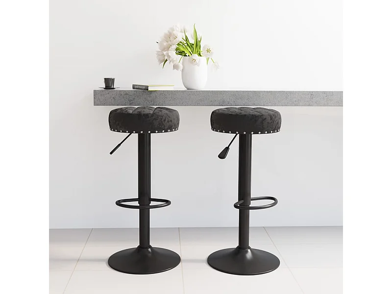 Barhocker 2 Stk. Schwarz Samt