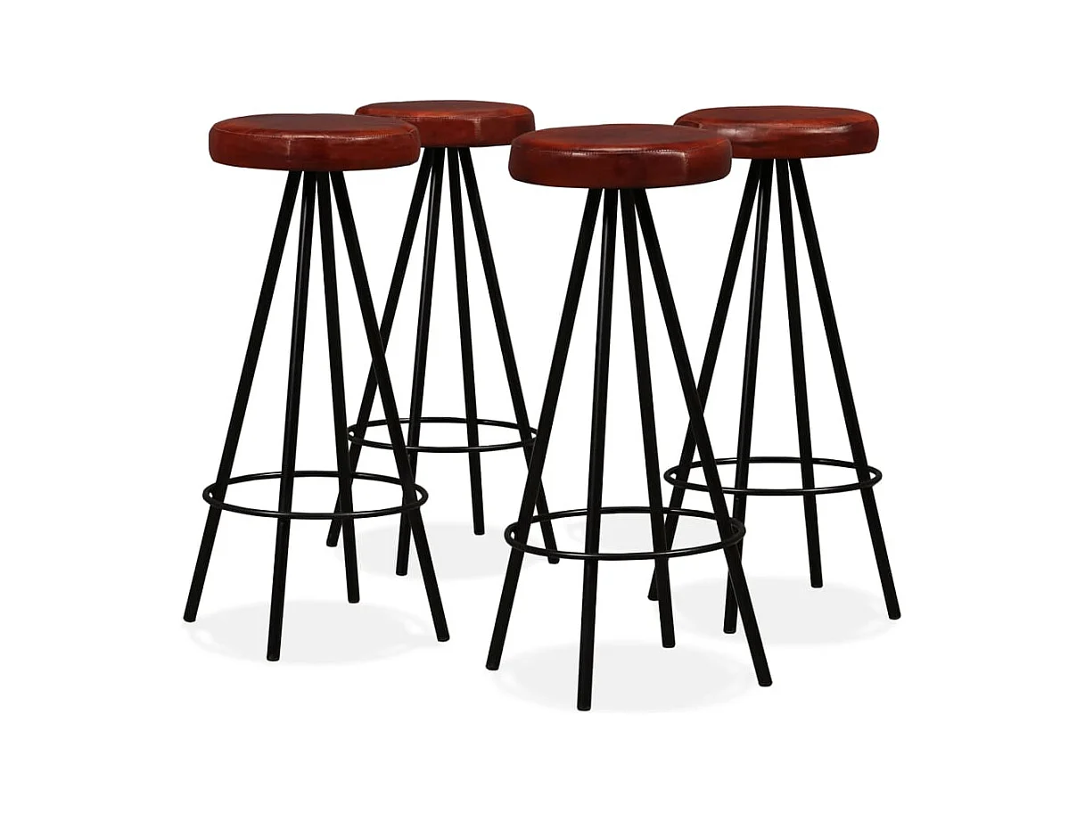 Sgabelli da Bar 4 pz in Vera Pelle