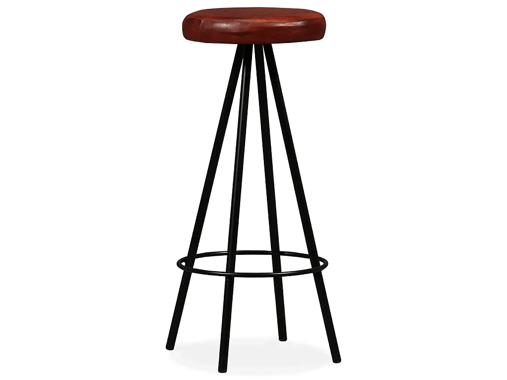 Tabourets de bar lot de 4 cuir véritable
