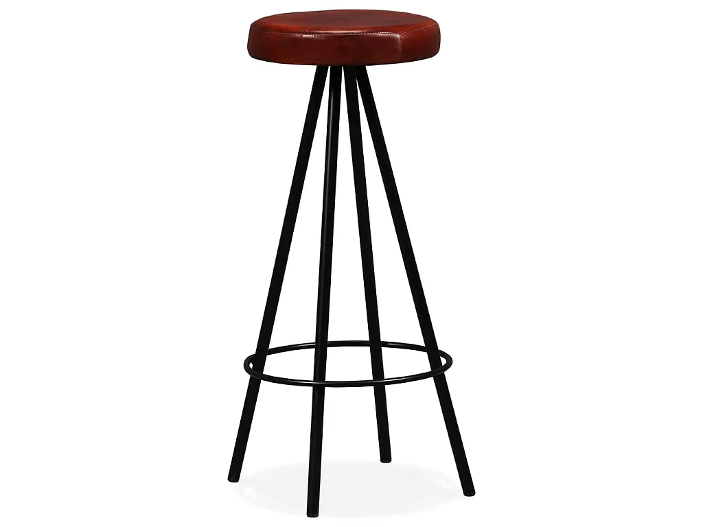 Tabourets de bar lot de 4 cuir véritable