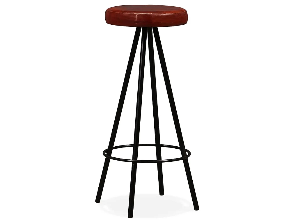 Tabourets de bar lot de 4 cuir véritable