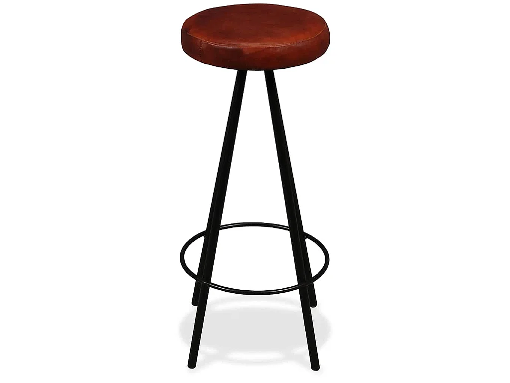 Tabourets de bar lot de 4 cuir véritable