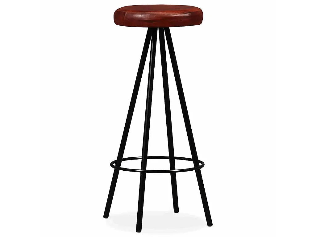Tabourets de bar lot de 4 cuir véritable