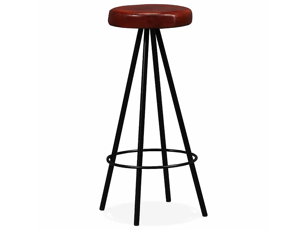 Tabourets de bar lot de 4 cuir véritable