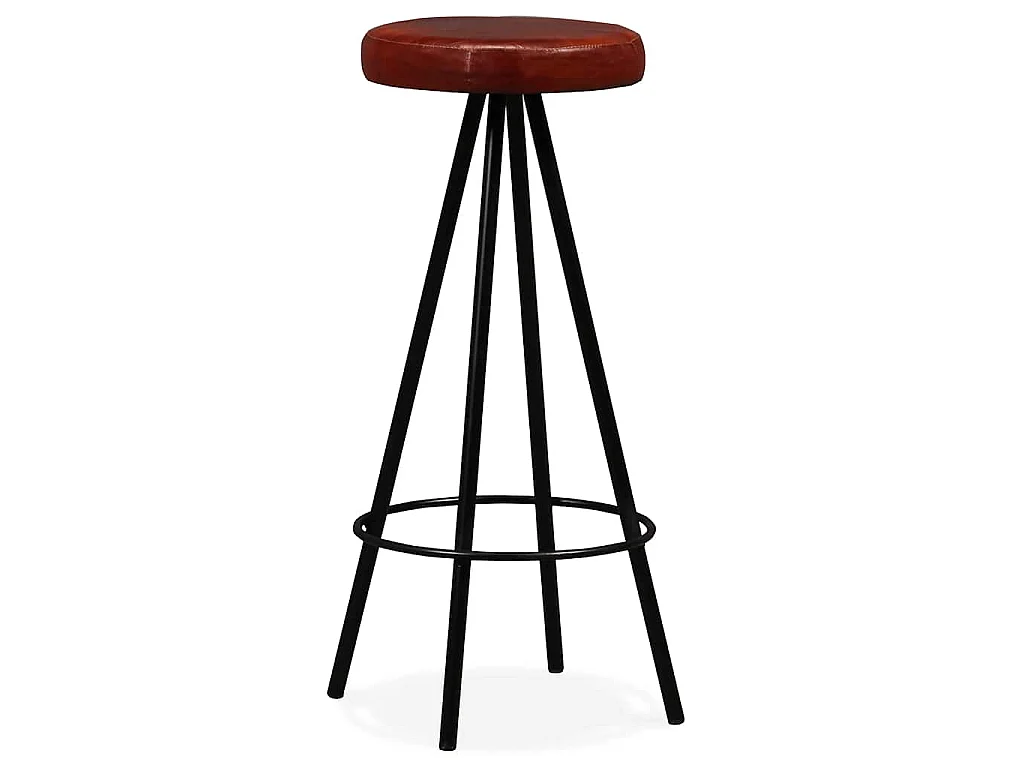 Tabourets de bar lot de 4 cuir véritable
