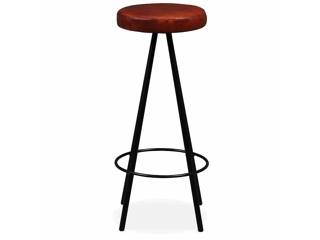 Tabourets de bar lot de 4 cuir véritable