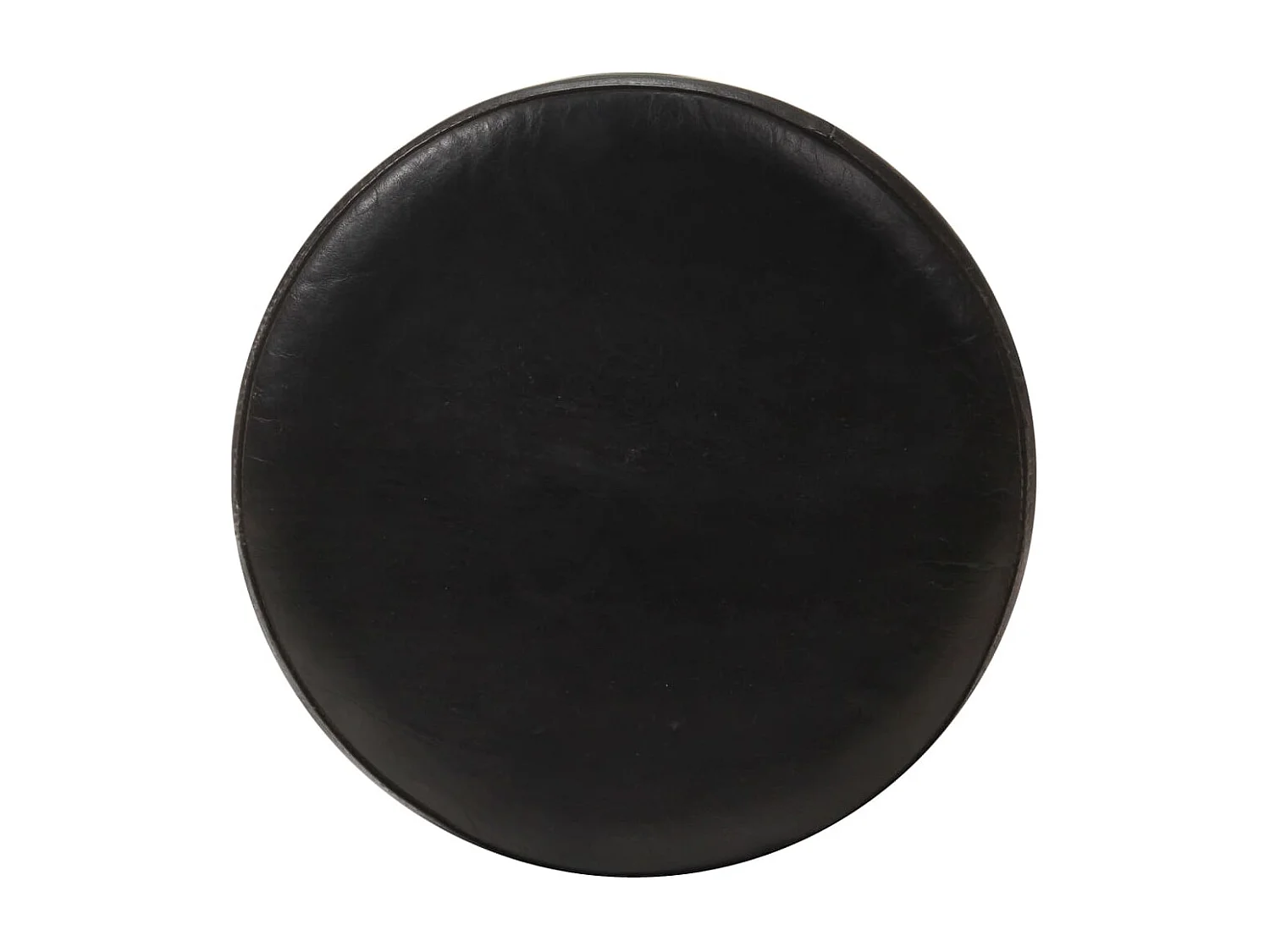 Barhocker 2 Stk. Schwarz Echtleder