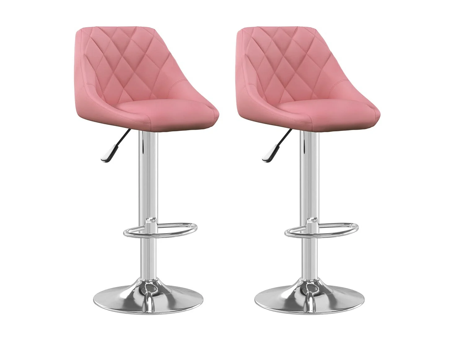 Tabourets de bar lot de 2 rose velours