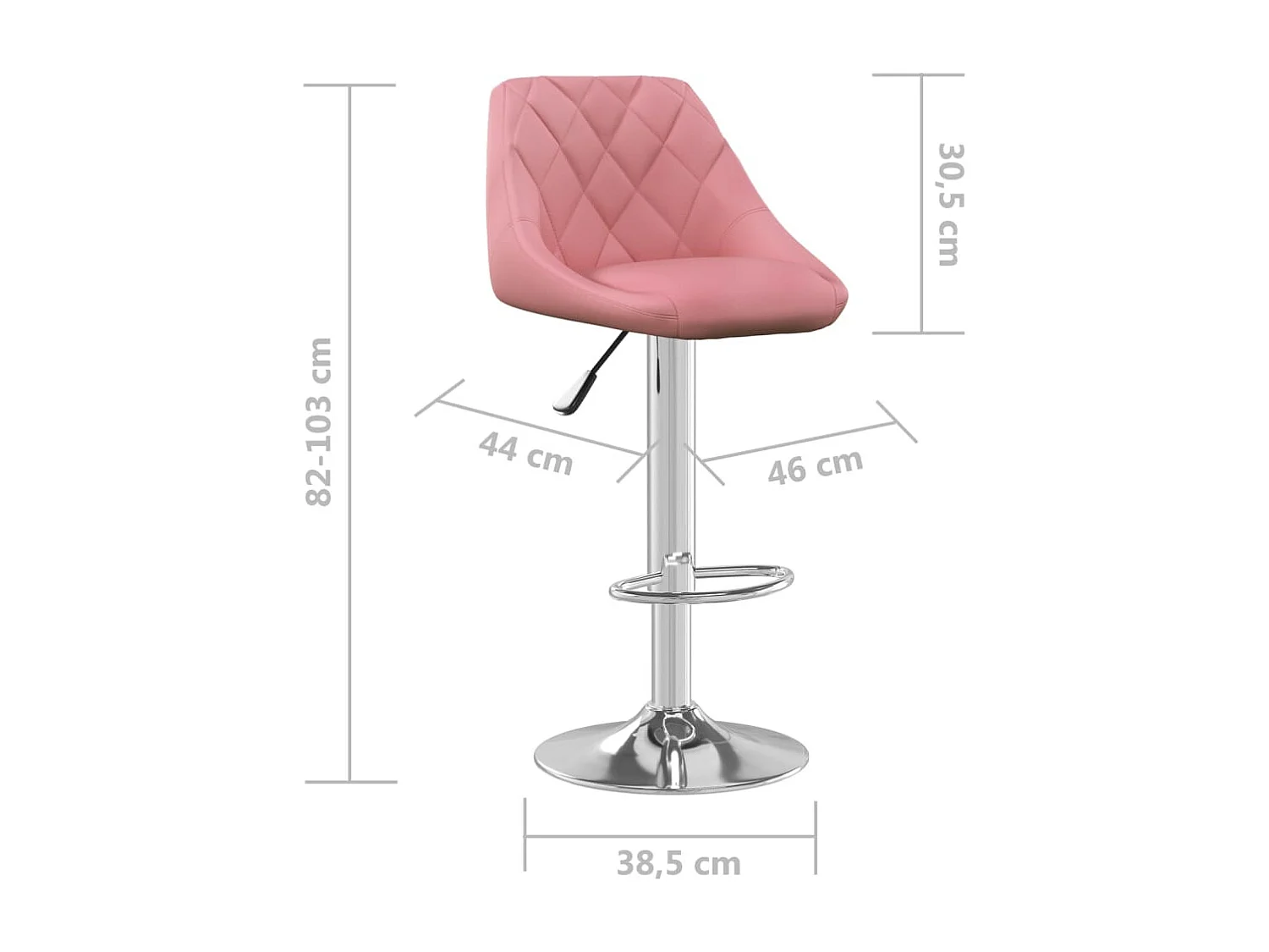 Tabourets de bar lot de 2 rose velours