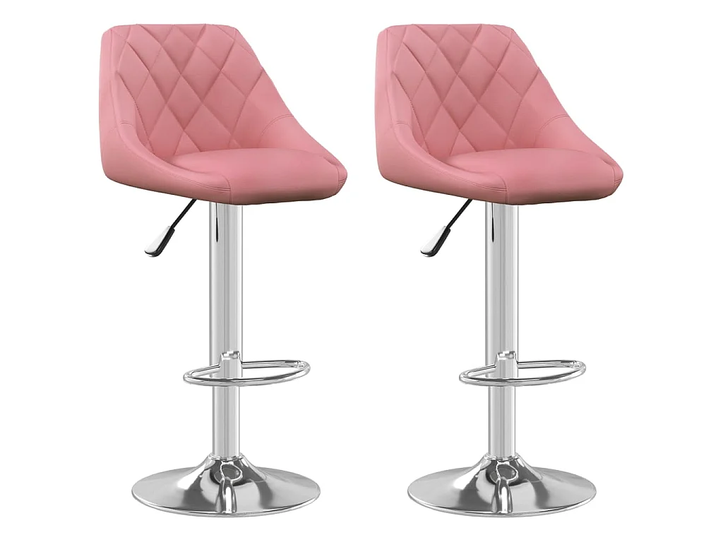 Barhocker 2 Stk. Rosa Samt
