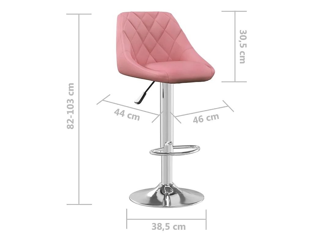 Barhocker 2 Stk. Rosa Samt