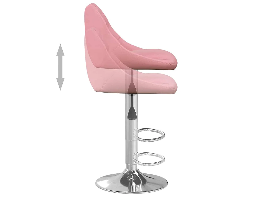 Tabourets de bar lot de 2 rose velours