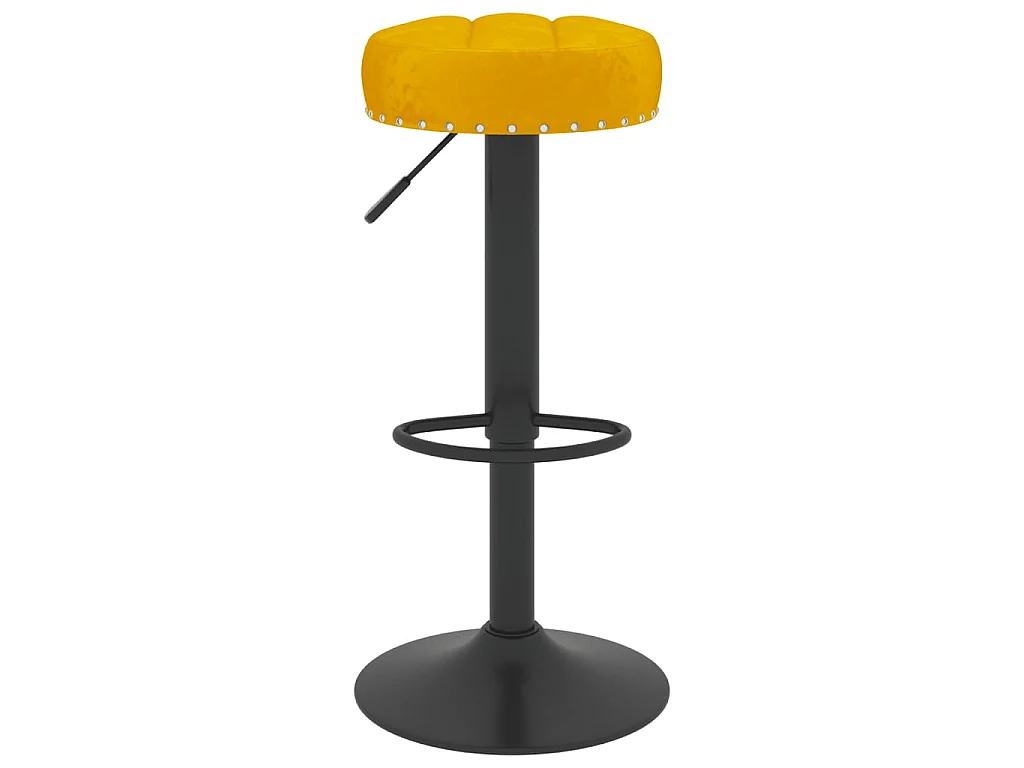 Tabourets de bar lot de 2 jaune moutarde velours