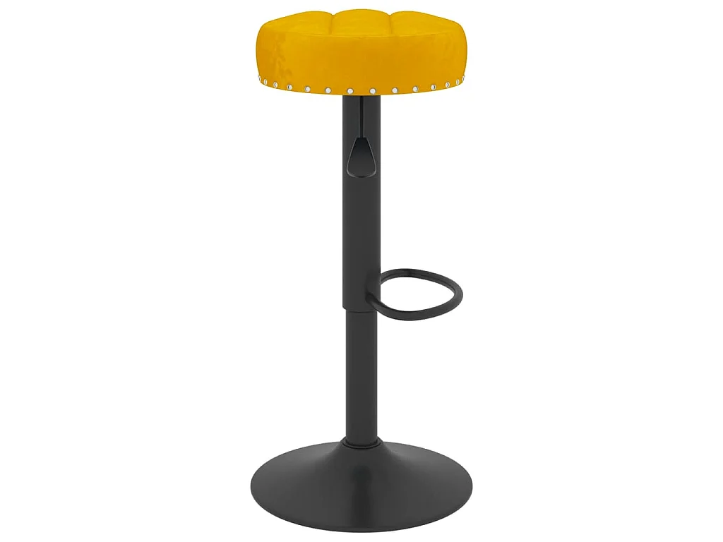 Tabourets de bar lot de 2 jaune moutarde velours