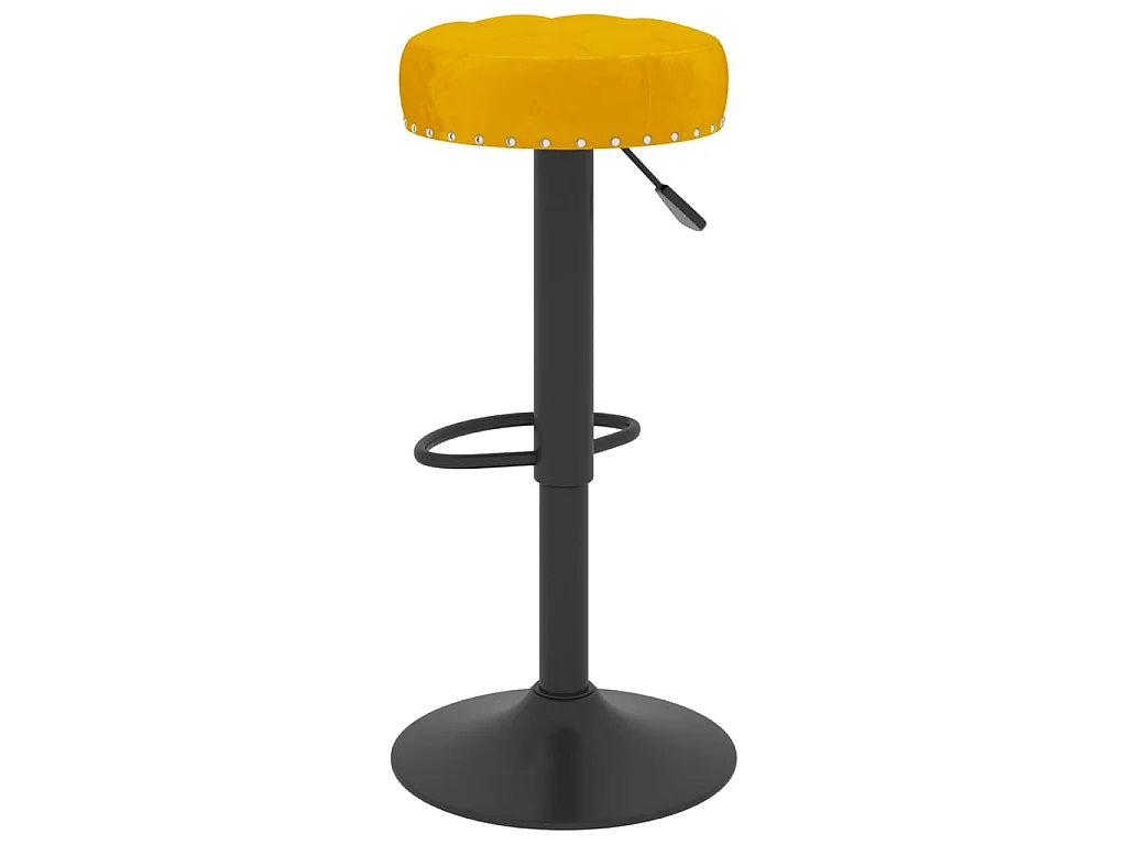 Tabourets de bar lot de 2 jaune moutarde velours