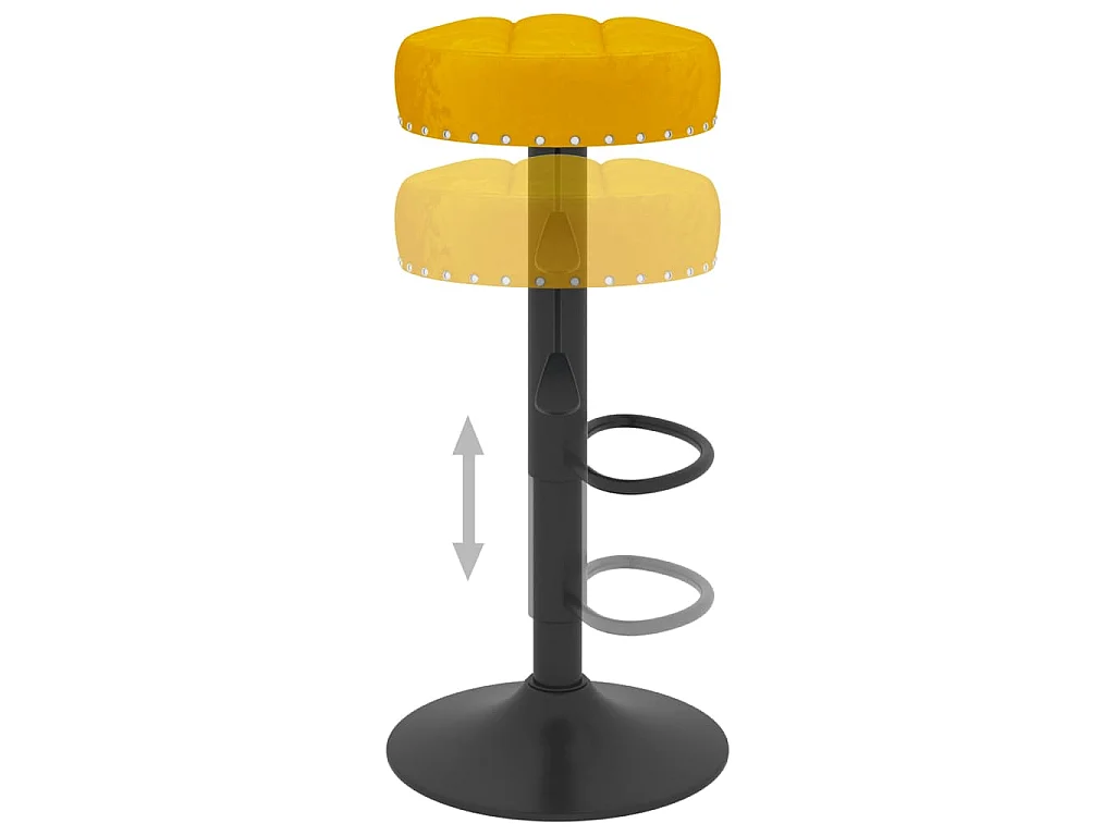 Tabourets de bar lot de 2 jaune moutarde velours