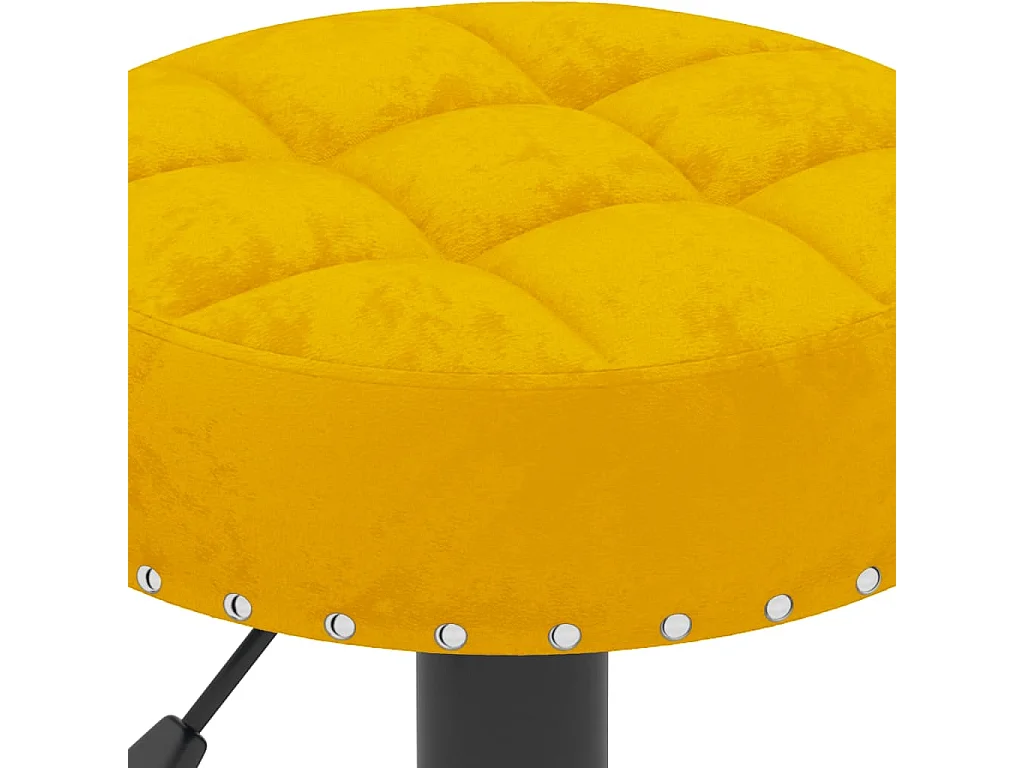 Tabourets de bar lot de 2 jaune moutarde velours