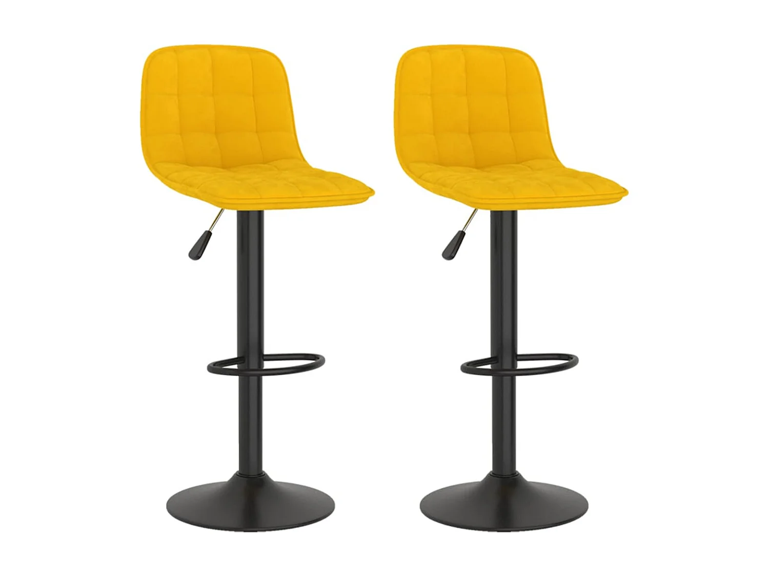 Sgabelli da Bar 2 pz in Velluto Giallo