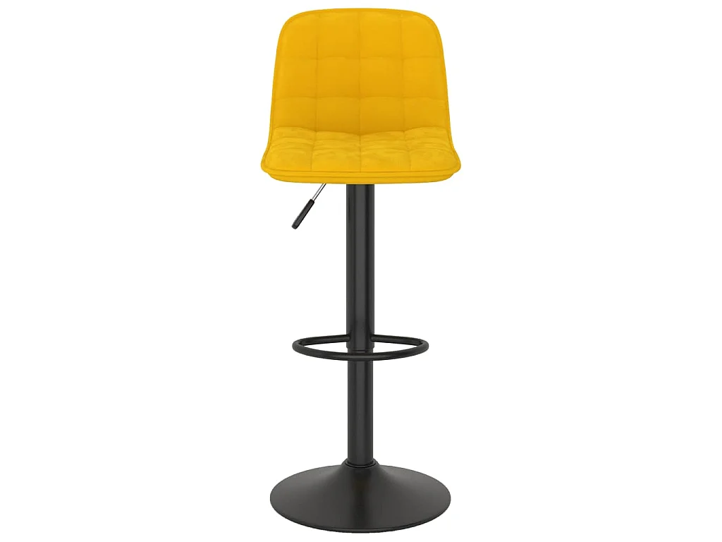 Tabourets de bar lot de 2 Jaune Velours