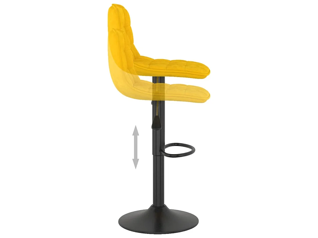 Tabourets de bar lot de 2 Jaune Velours