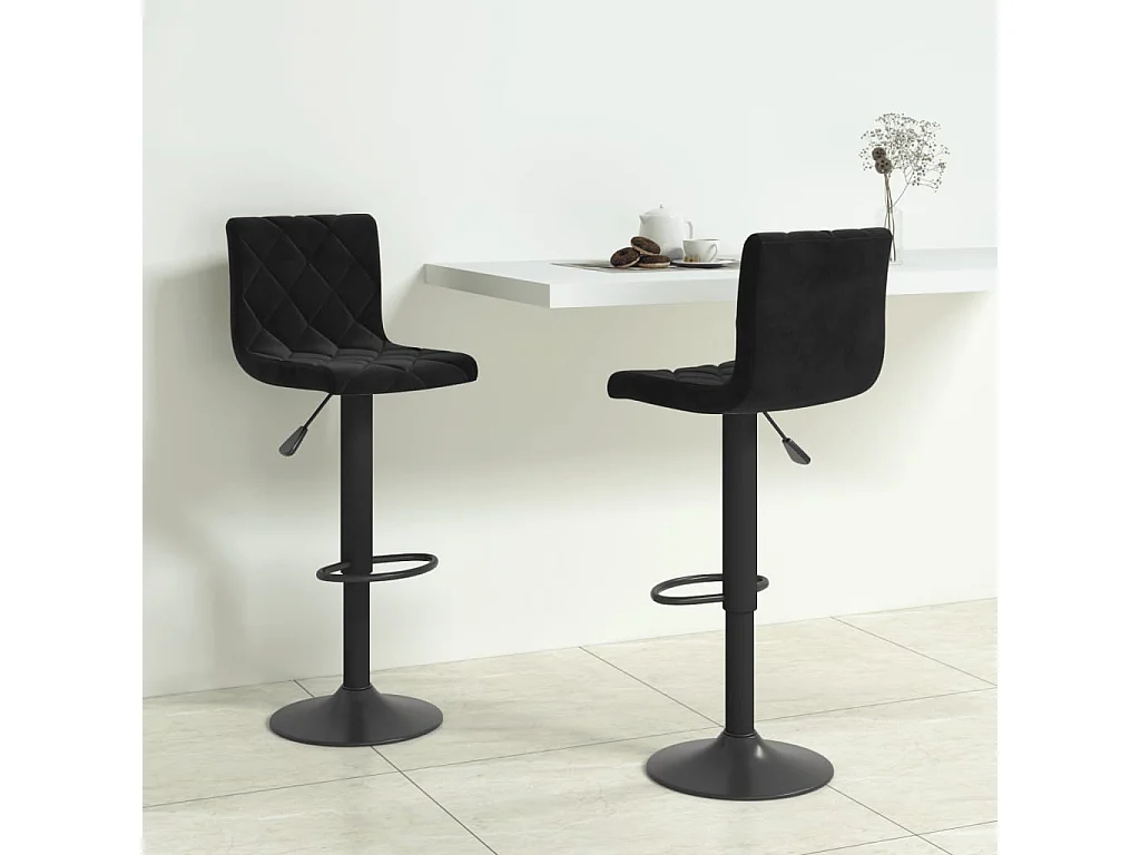 Barhocker 2 Stk. Schwarz Samt