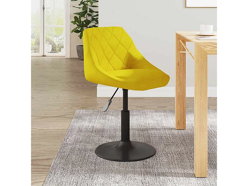 Barkruk fluweel mosterdgeel