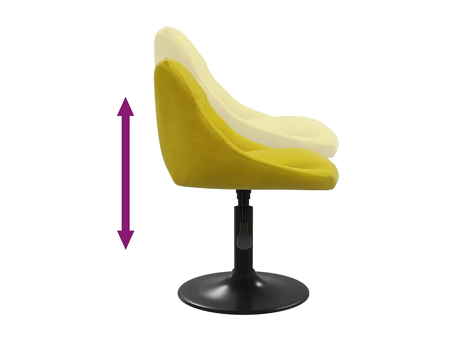 Barkruk fluweel mosterdgeel