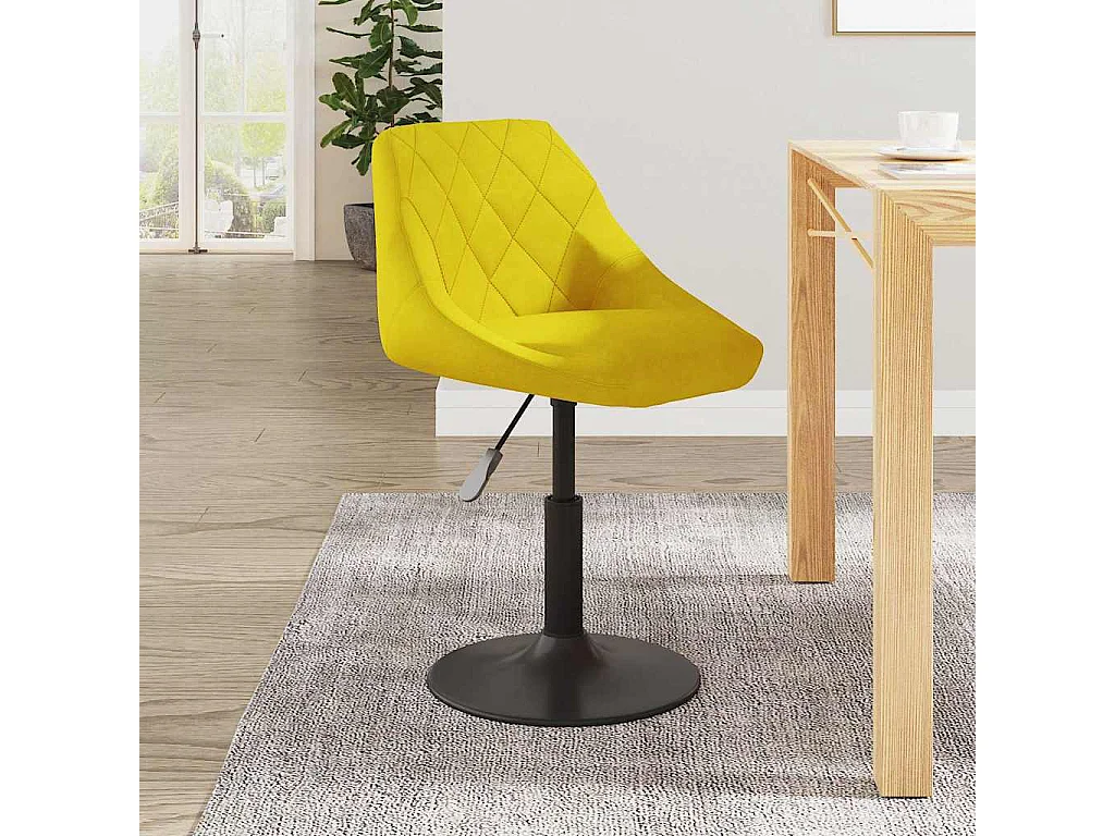 Barkruk fluweel mosterdgeel