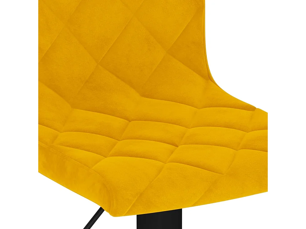 Tabourets de bar lot de 2 jaune moutarde velours