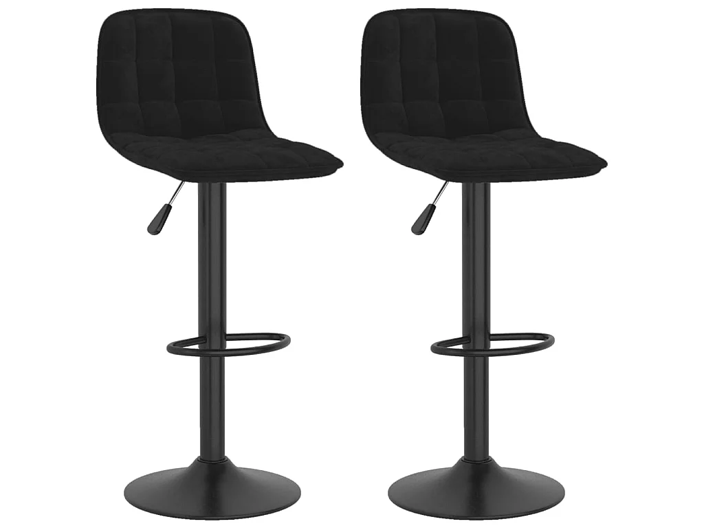 Barhocker 2 Stk. Schwarz Samt