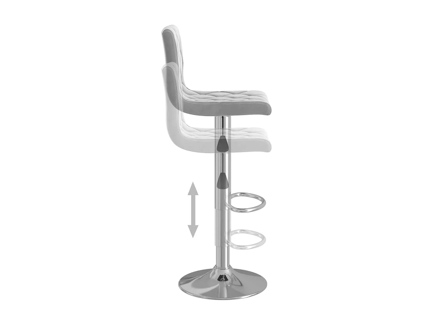 Tabourets de bar lot de 2 gris clair velours