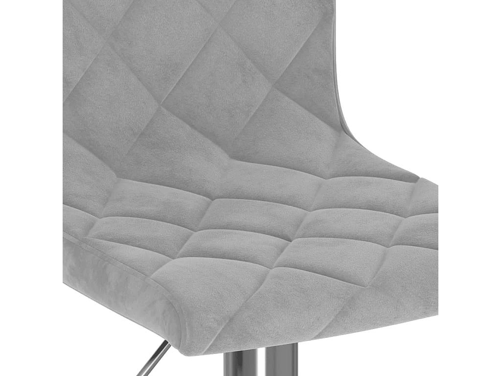 Tabourets de bar lot de 2 gris clair velours