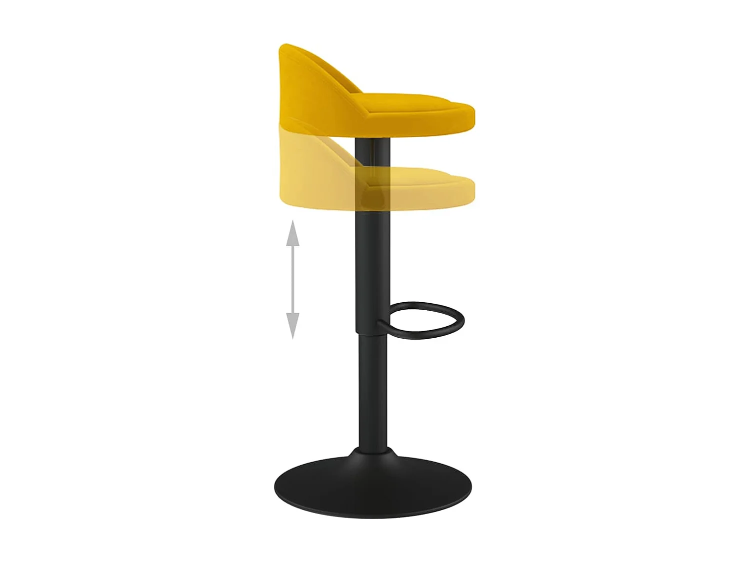 Tabourets de bar lot de 2 Jaune Velours