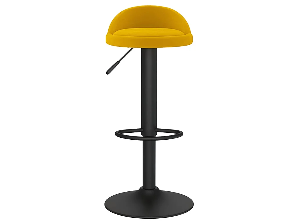 Tabourets de bar lot de 2 Jaune Velours
